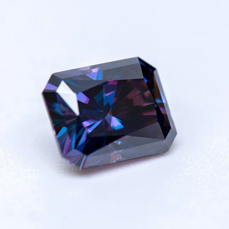 

NEW Moissanite Stone Emperor Purple Color Radiant Cut Lab Grown Diamond for Woman Charms Jewelry Making with GRA Certificate