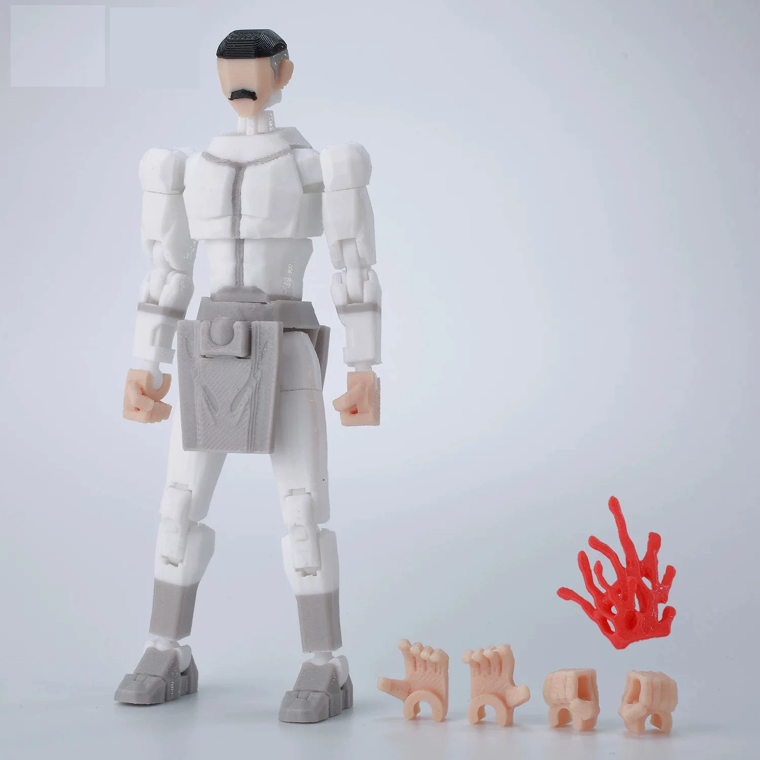 3D-gedruckte, mehrfach bewegliche Puppe, Spielzeugfigur Invincible Young Hero 2.0, blau-schwarzes Modell, fertige Dekoration – Detail 11
