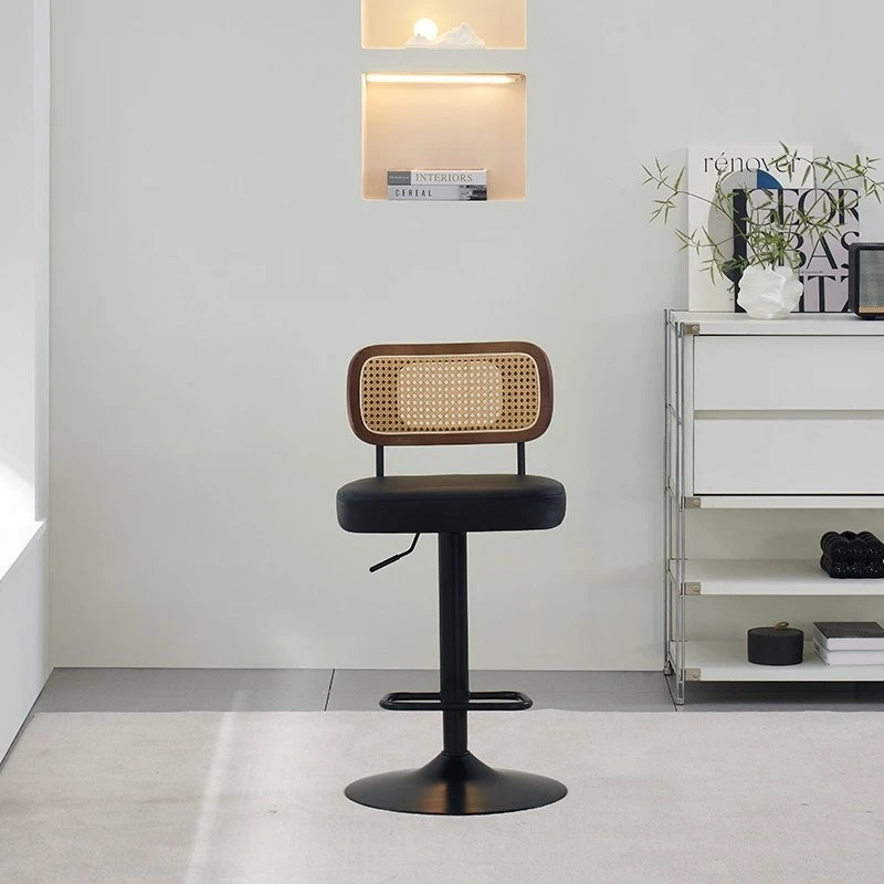 

Light luxury high bar chair Home backrest rotating ergonomic bar chair modern kitchen cadeira para ilha de cozinha furniture