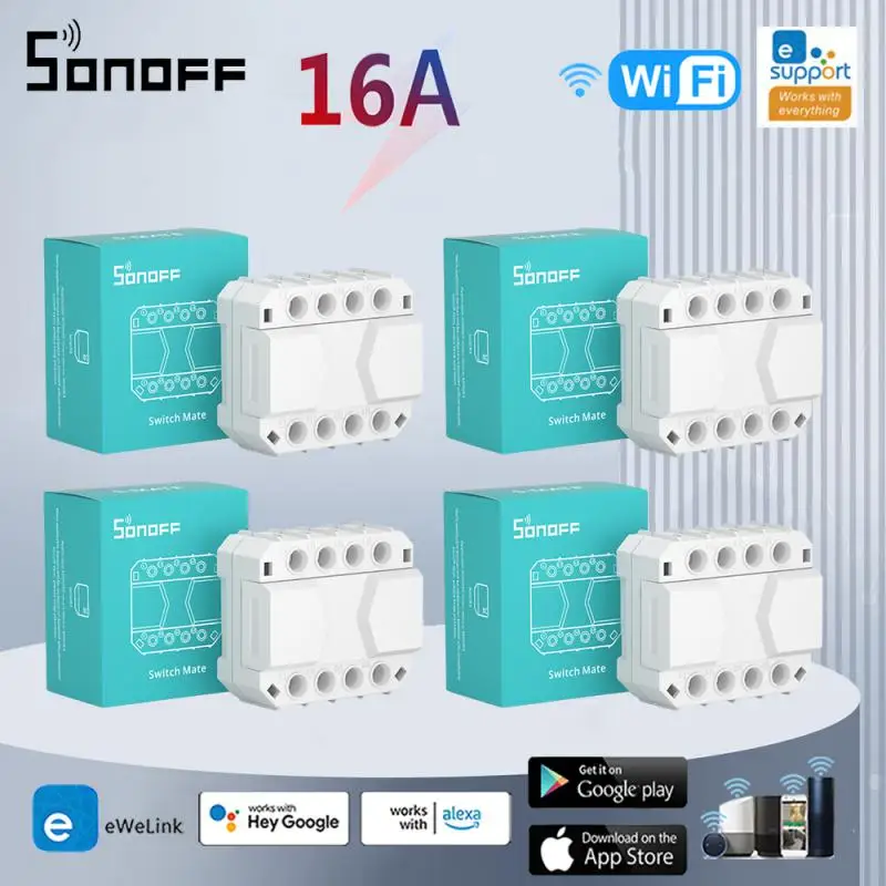 

SONOFF S-MATE Remote Controller 16A Wifi Smart Switch DIY Smart Home Automation Module No Neutral Wire With Alexa Google Home