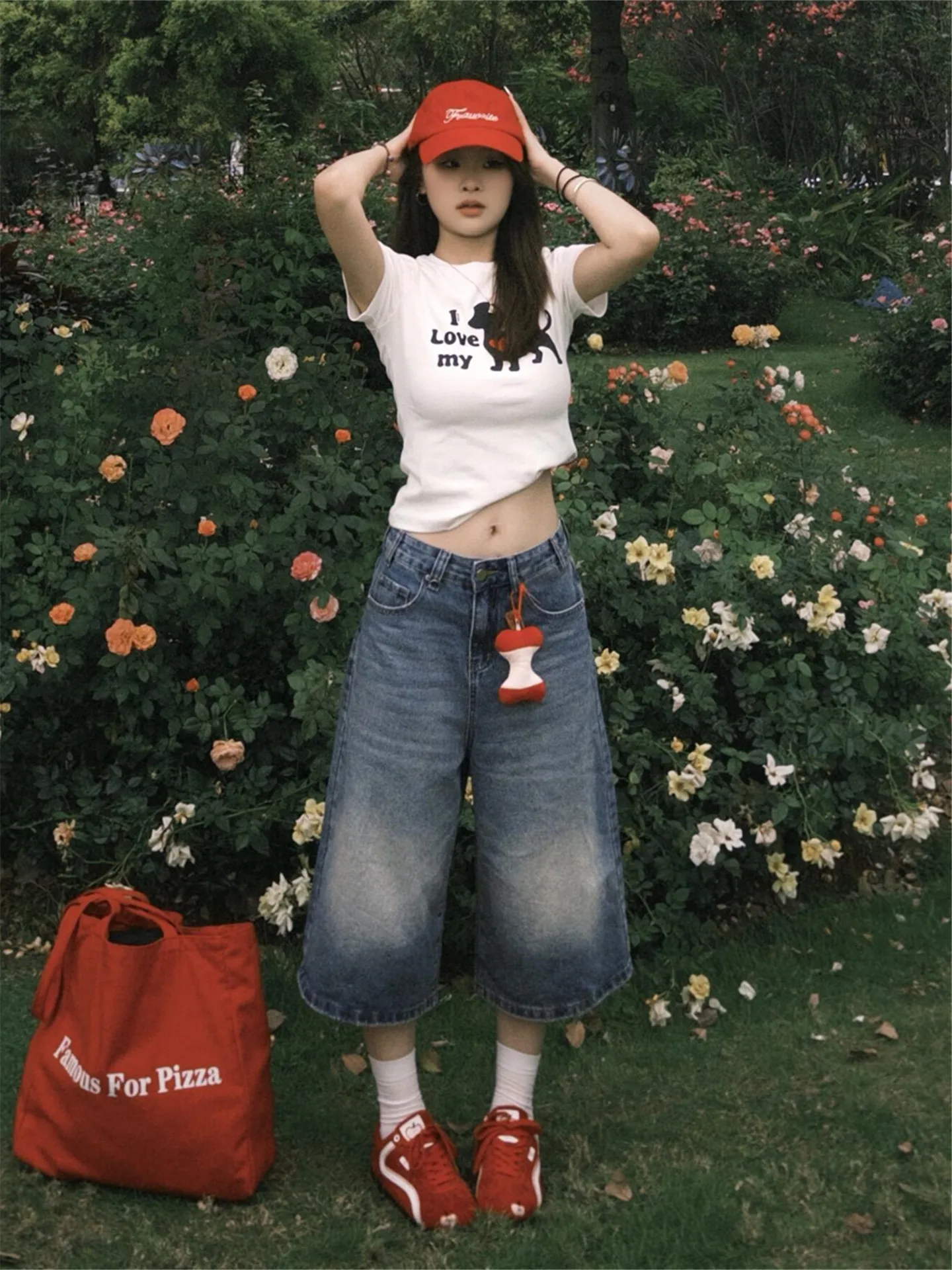 

Ретро-джинсы американского стиля с эффектом потертости, женские, летние, с оригинальным дизайном, свободные, стройнящие, с высокой талией, из хлопка, повседневные