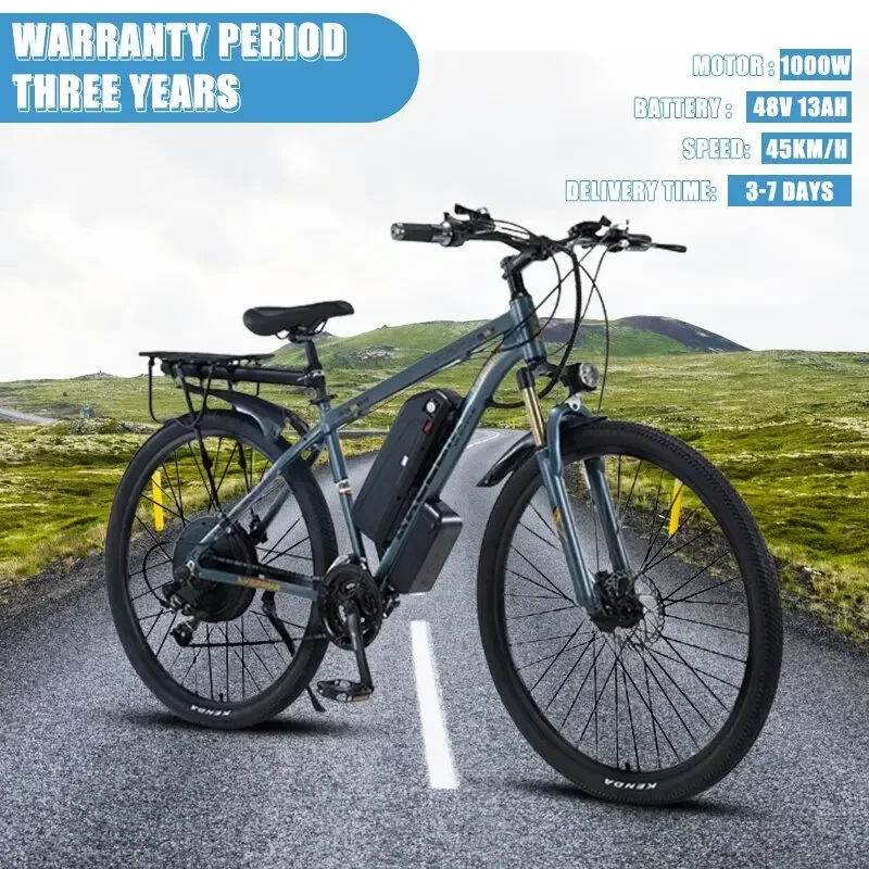 

Electric Bike 1000W Powerful Motor 48V13AH Lithium Battery Electric Bicycle 29-inch Tires 21-speed Adult Urban Mobility E Bike