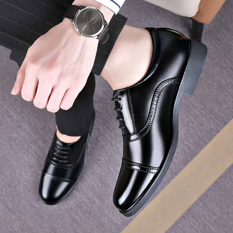 2024 Man Microfiber Leather Shoes Size 38 39 40 41 42 43 44 Man Office Business Dress Leather Flats Man Leather Shoes