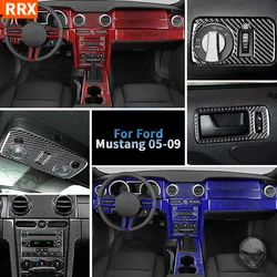 For Ford Mustang GT 2005 2006 2007 2008 2009 S197 Center Control Gear Shift AC CD Cup Holder Real Carbon Fiber Car Accessories