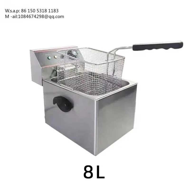 Commercial Automatic Electric Fryer Stainless Steel 8 Liter Tank Industrial Donut Fryer High Productivity
