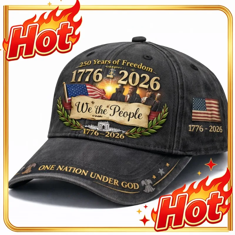 Custom Hat 1776-2026 We The People Cap | Highly Collectible Emblem Of 250 Years Of Freedom, Punk Style, Polyethylene