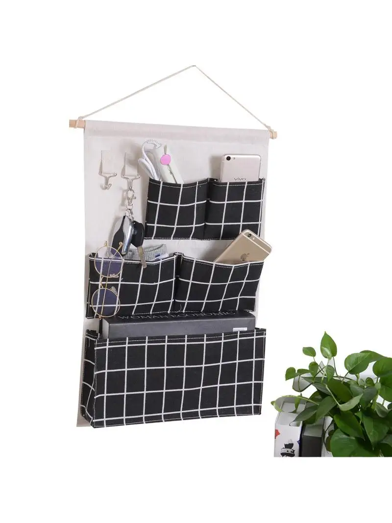 cotton-linen-fabric-storage-bag-hanging-bag-wall-mounted-mobile-phone-storage-ket-student-dormi-door-ba-storage-bag