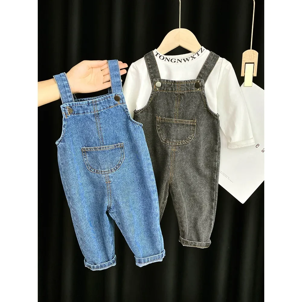 2024 Children's Baby Denim Overalls Summer Style Baby Girls Summer Casual Long Pants for Outer Wear