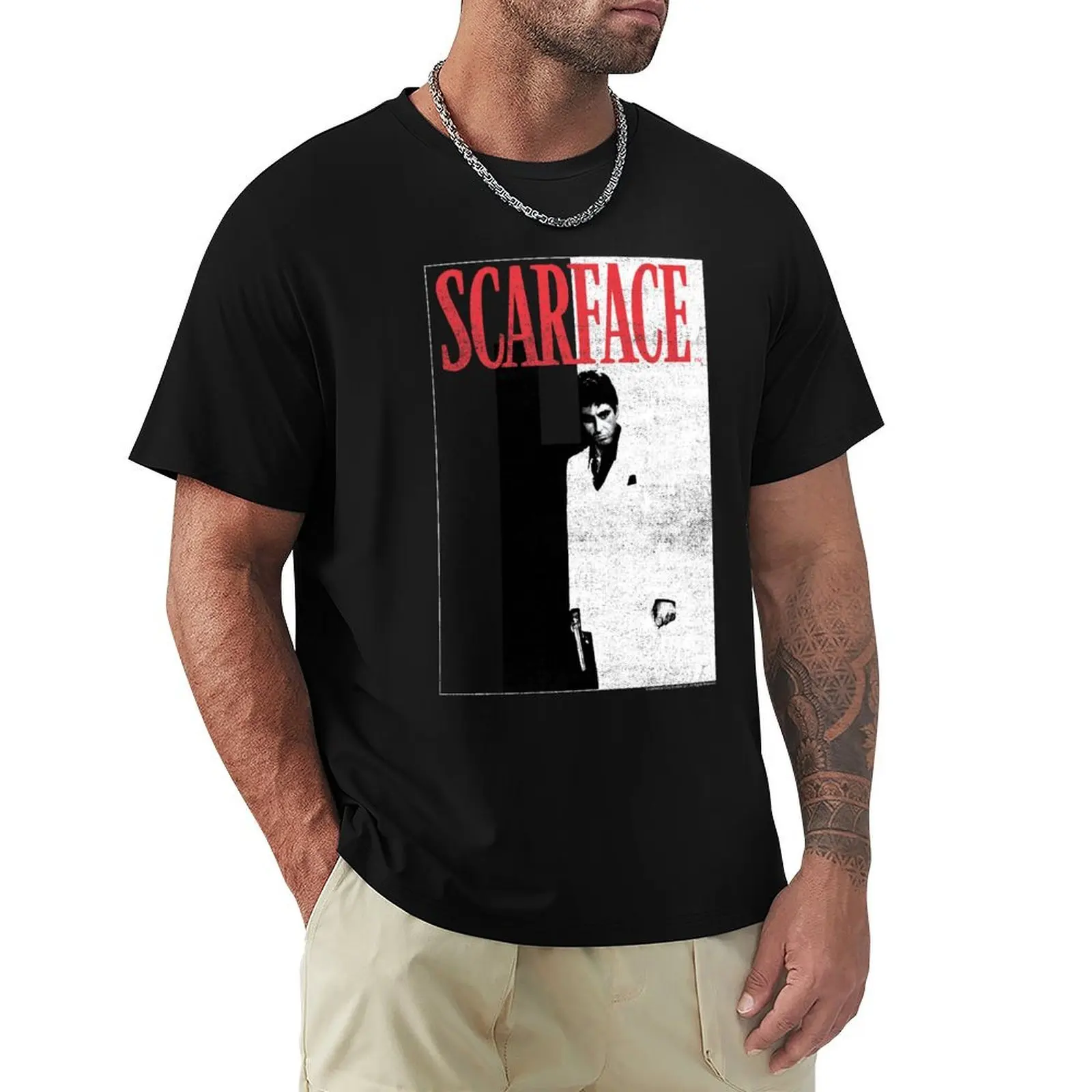 Scarface Two-Toned Movie Poster T-Shirt man t shirt cotton high quality T-Shirt