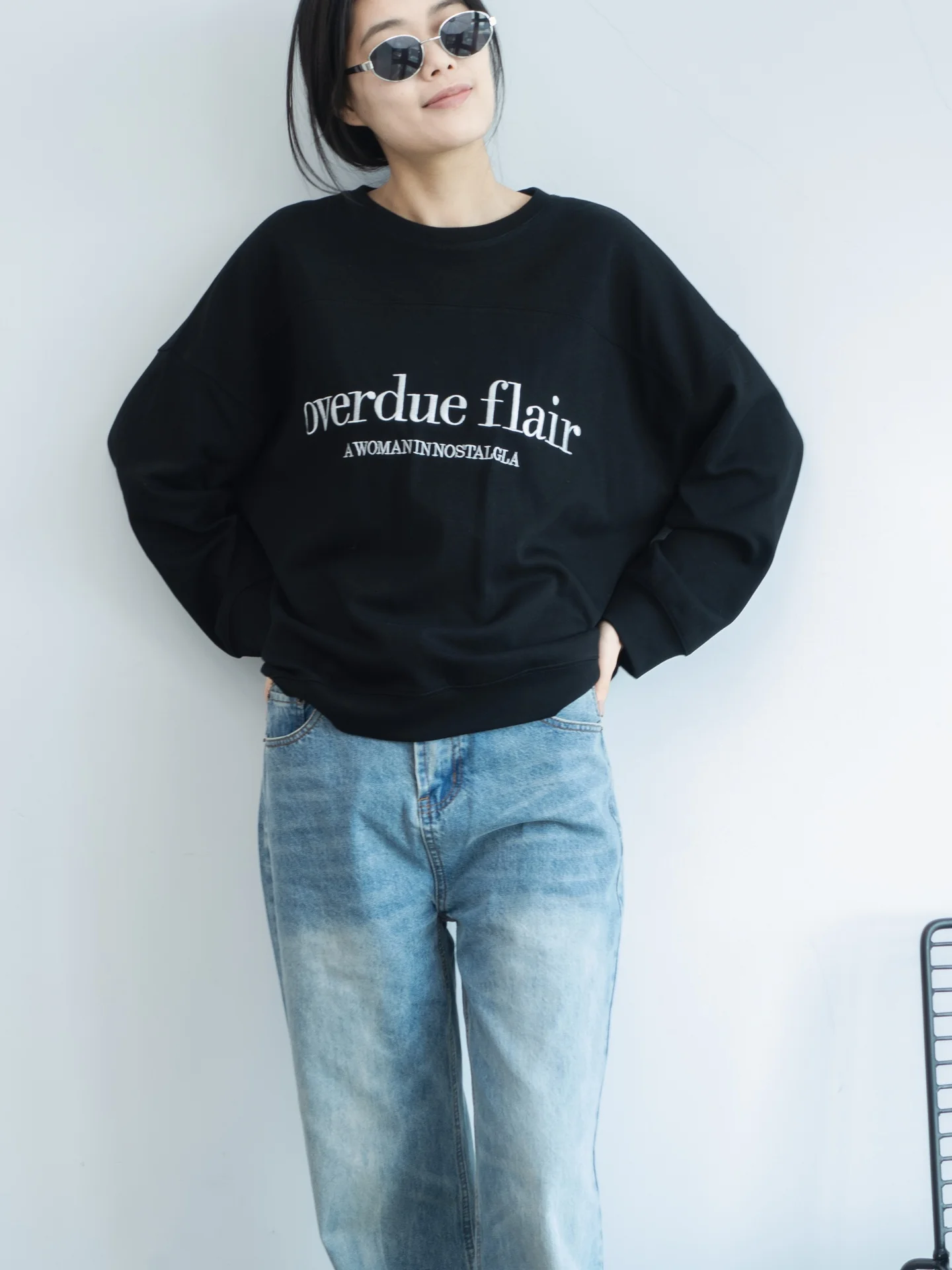 

Casual Lazy Loose Fit Letter Print Sweatirt Trendy Bla Oversized Hoodie Women's Faion Autumn Winter New Arrival