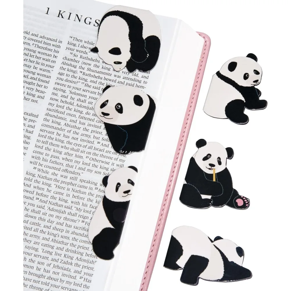

Magnetic Panda Bookmark for Women, 6 Pieces Assorted Cute Book Markers Clip Set, Reading Accessories Birthday Gifts, Book Mark f