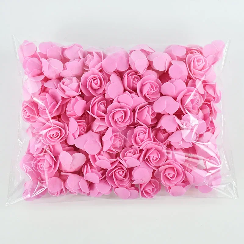 

50/100/200Pcs Teddy Bear of Roses 3cm PE Foam Rose Head Artificial Flower Home Decorative Wreath Wedding Valentines Day DIY Gift