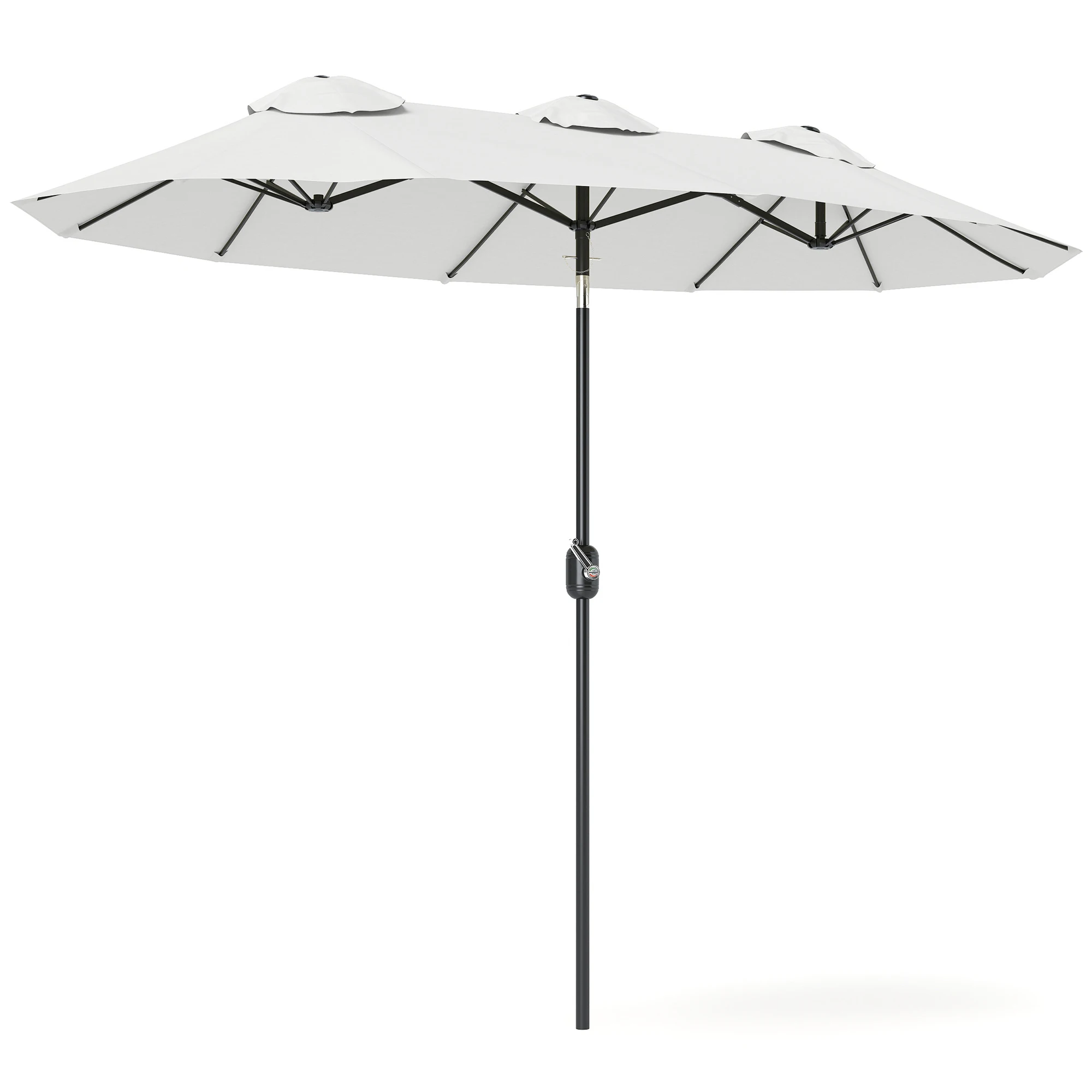 9.7' Double-Sided Patio Umbrella with 3 Air Vents, Tilt and Crank, Outdoor Umbrella, White