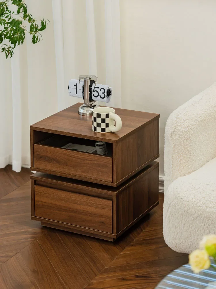 Nightstands Luxury Rotary Bedside Table Modern Living Room Sofa Side Table Storage Cabinet