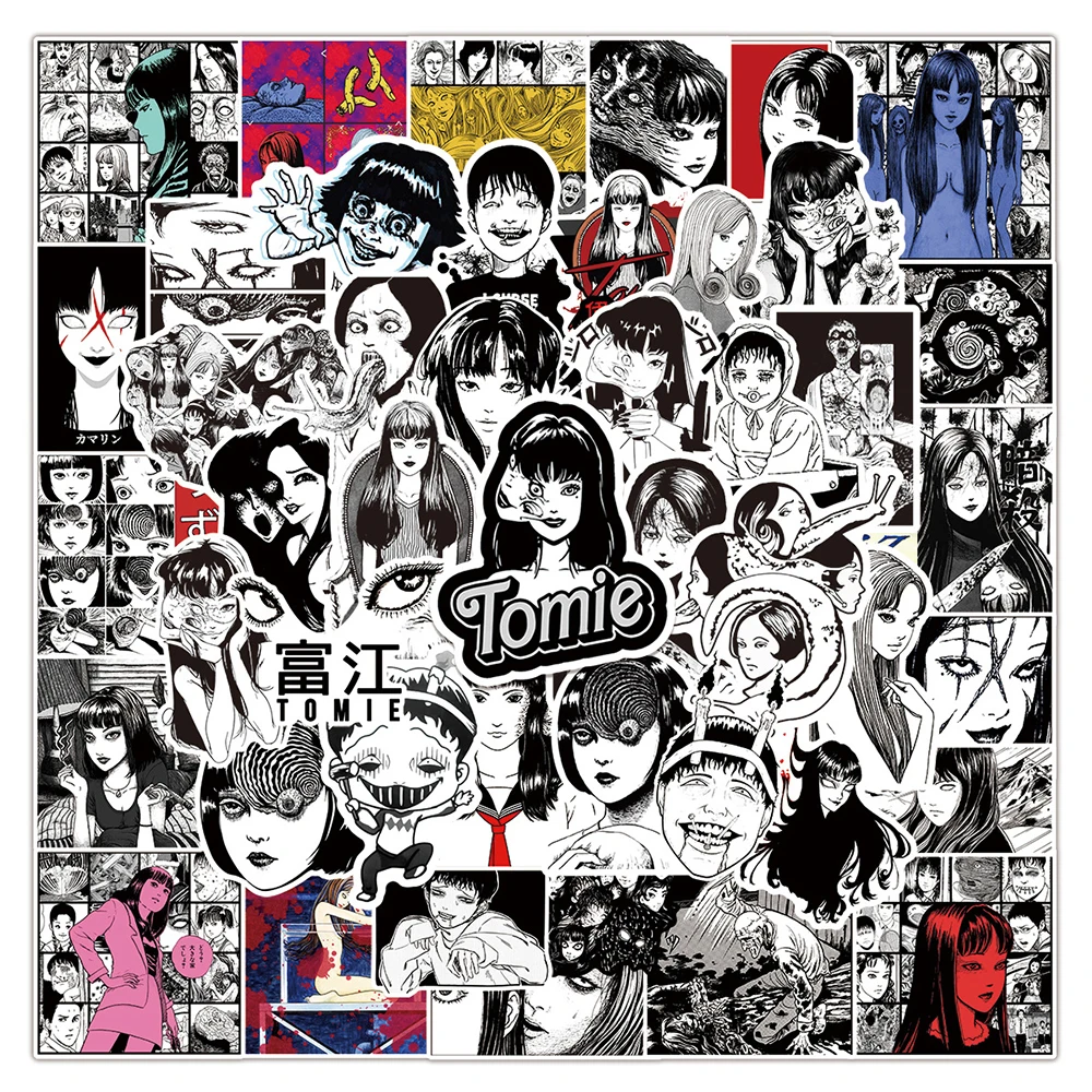 10/30/50 Uds. Pegatinas de Anime de Terror de Tomie, Pegatinas de Manga de Junji Ito, Calcomanías Decorativas de Dibujos Animados para Motocicleta, Teléfono, Maleta, Portátil
