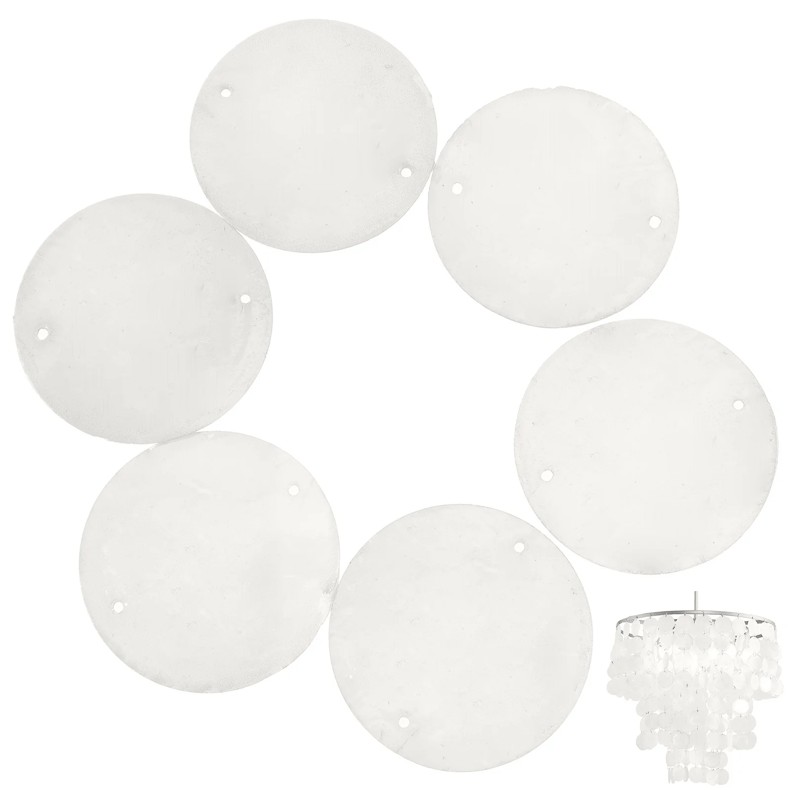 

100Pcs Wind Bell Making Shells Pieces Natural Round Beads for DIY Hanging Pendant Craft Decoration Nautical Jewelry Accessory