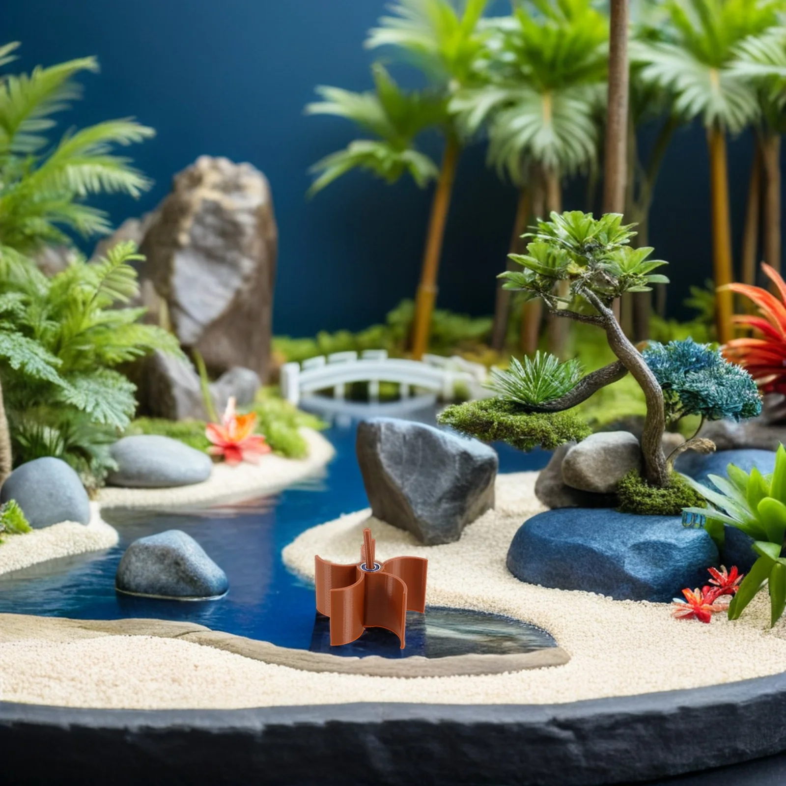 

Mini Water Wheel Decor Resin Aquarium Windmill Water Feature Fish Tank Ornaments Tranquil Table Fountain Accessory