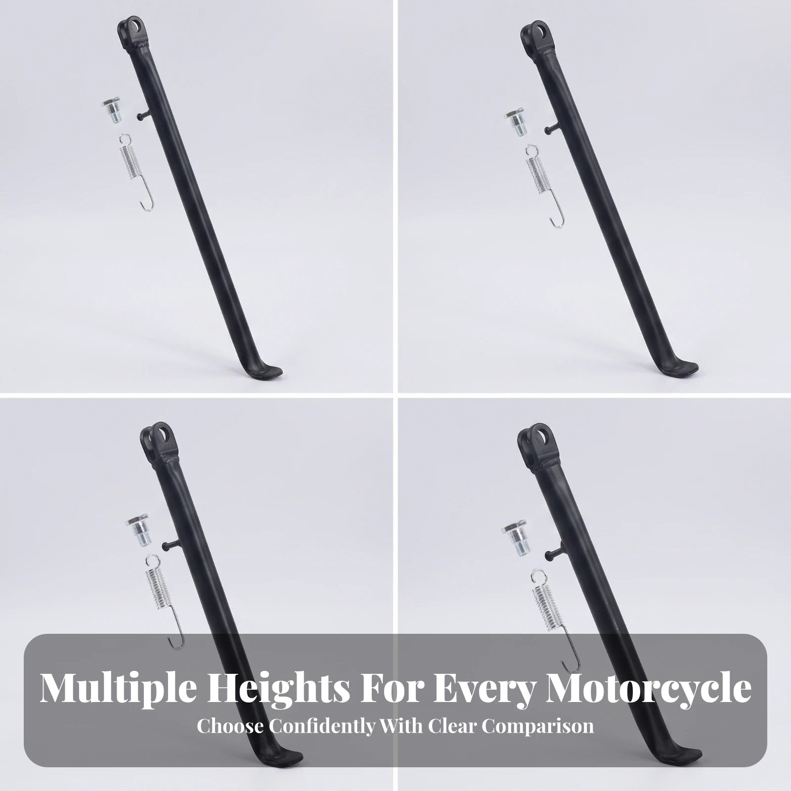 Motorcycle Side Stand with Spring Heavy-Duty Motorcycle Kickstand with Screw Single Support Kickstand Long-Lasting Sturdy