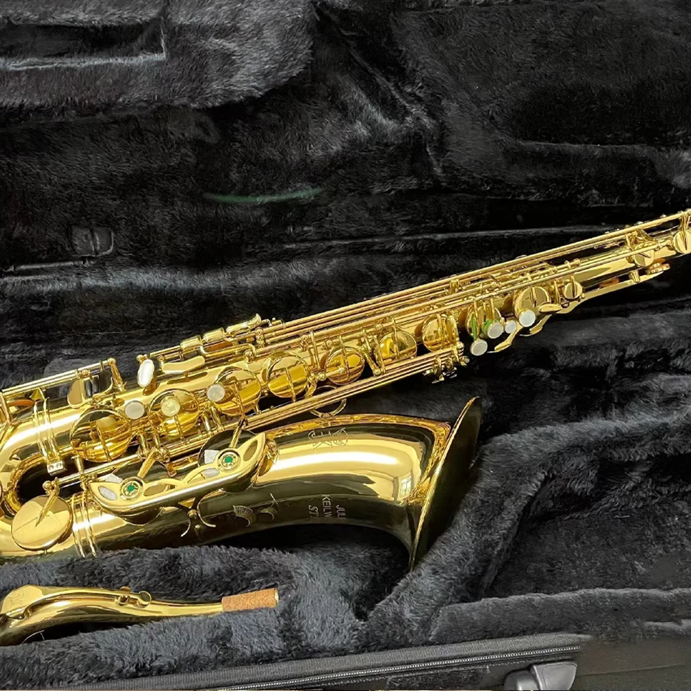 ST110 Keilwerth Tenor Saxophone B-flat Brass Lacquered Gold Bb Sax Tenor Music Musical Instrument with Accessories Case