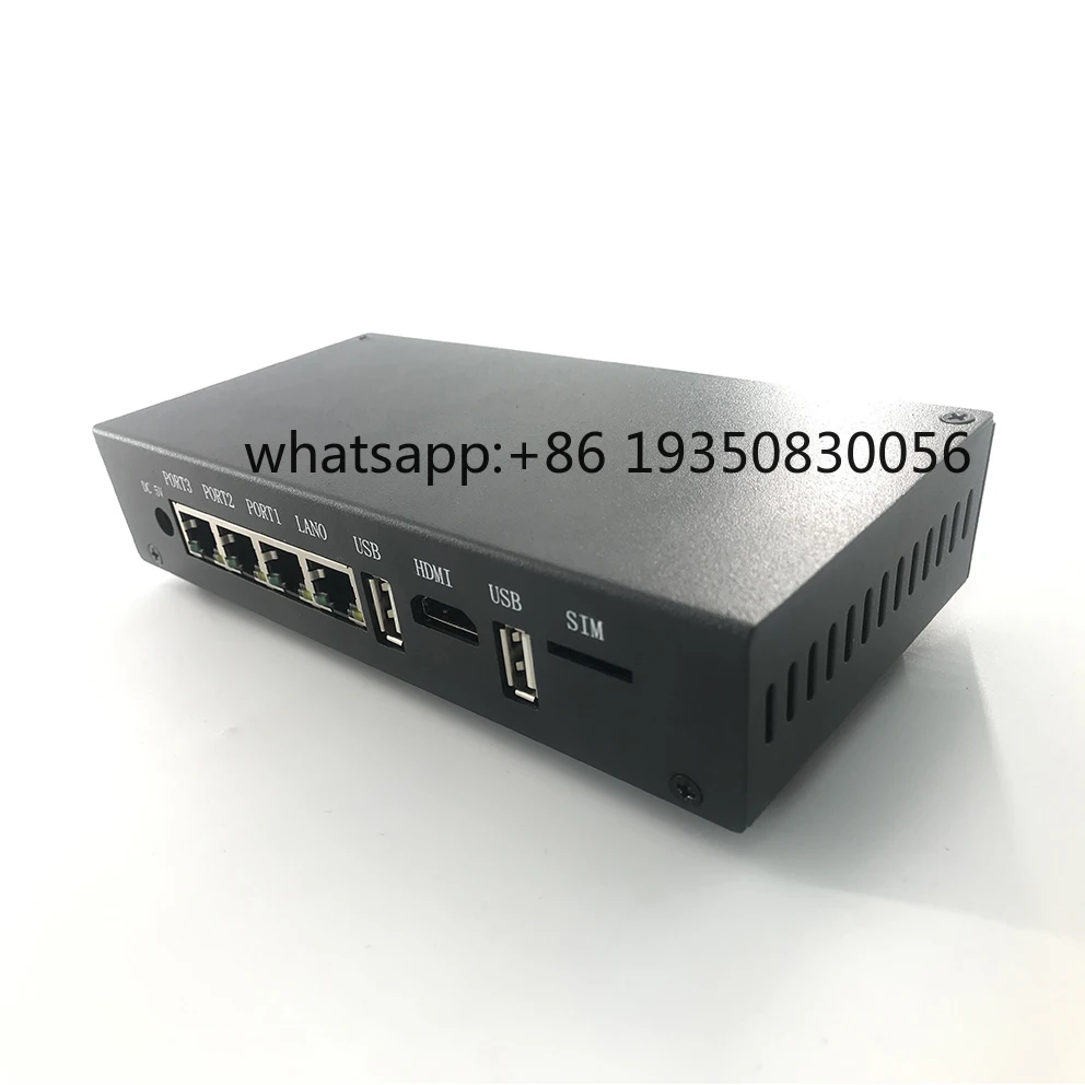 Desktop Network Appliance Firewall Router PC Powered by Quad Core ARM Cortex-A53 1.5GHz Rockchip RK3328, 4 LAN Ports and 1 X Min