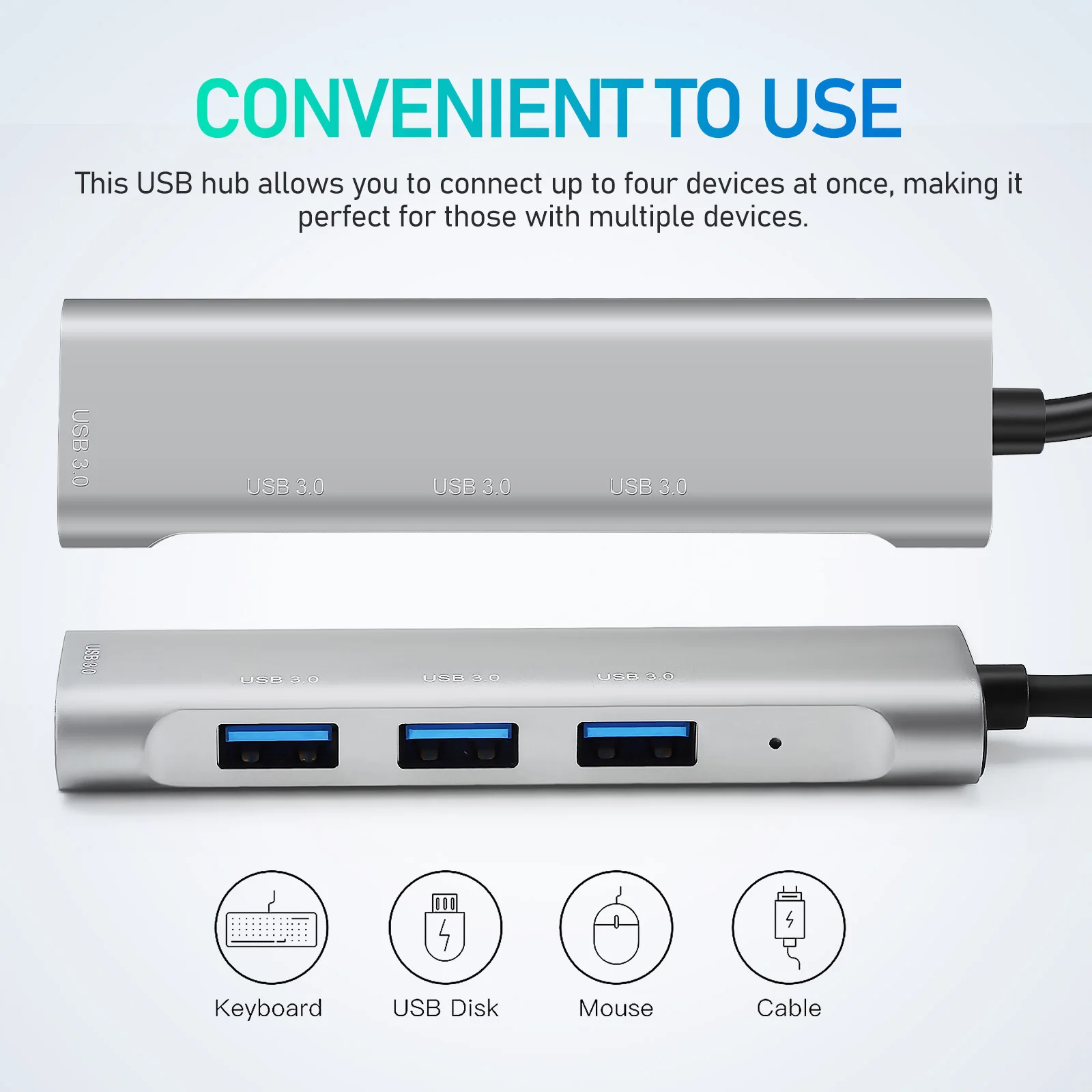 

4 Port Type-C Hub Support Fast Data Sync and Power Delivery Multi USB Adapter for Laptop Pc with Compact Design and Efficient