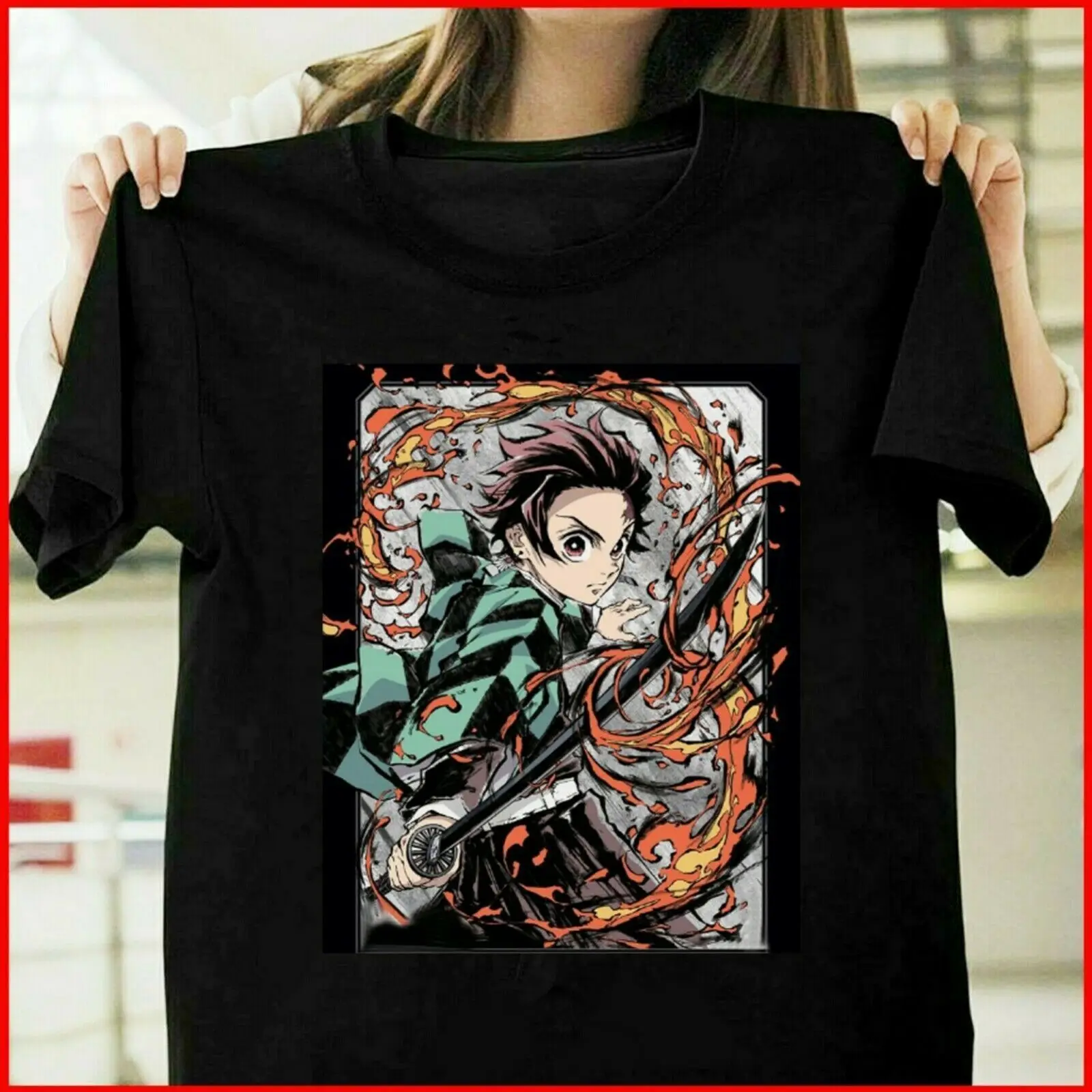 

Retro Tanjiro Kamado Demon Slayer Anime Manga T Shirt