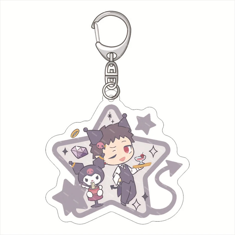 Anime Welcome To Demon-School Iruma-kun Keychain Figure Suzuki Iruma Valac Clara Key Chain Acrylic Keyring Car Bag friend Gifts