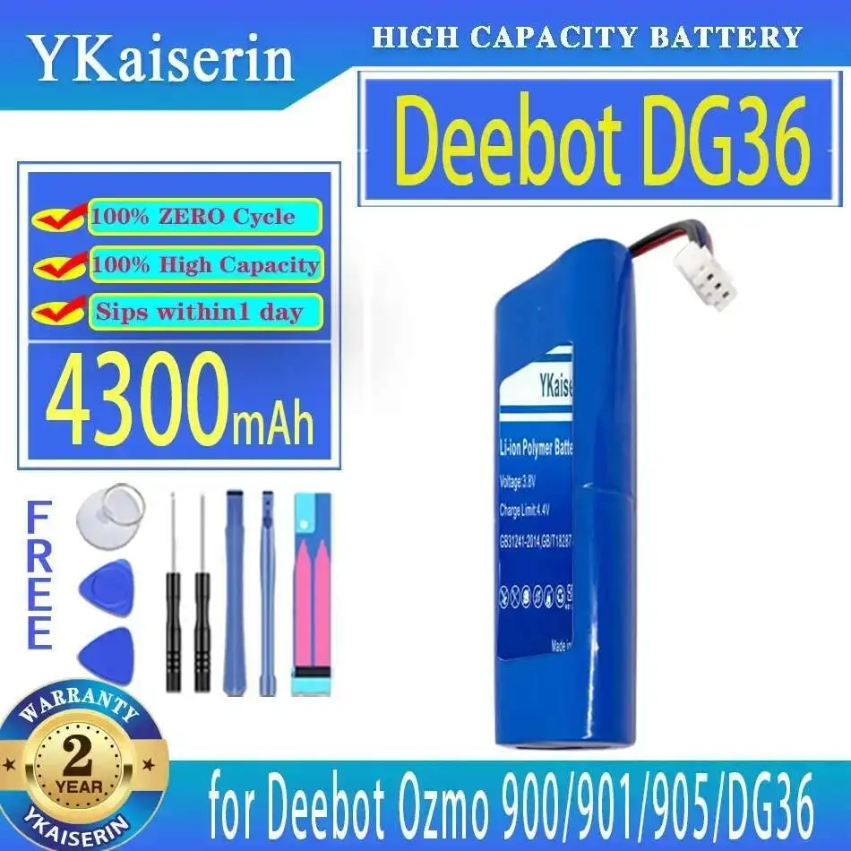 

Аккумулятор для робота-пылесоса 4300 мАч для Ecovacs Deebot Ozmo 900 901 905 920 930 937 DG36 DG70 DG3G, высокая эффективность