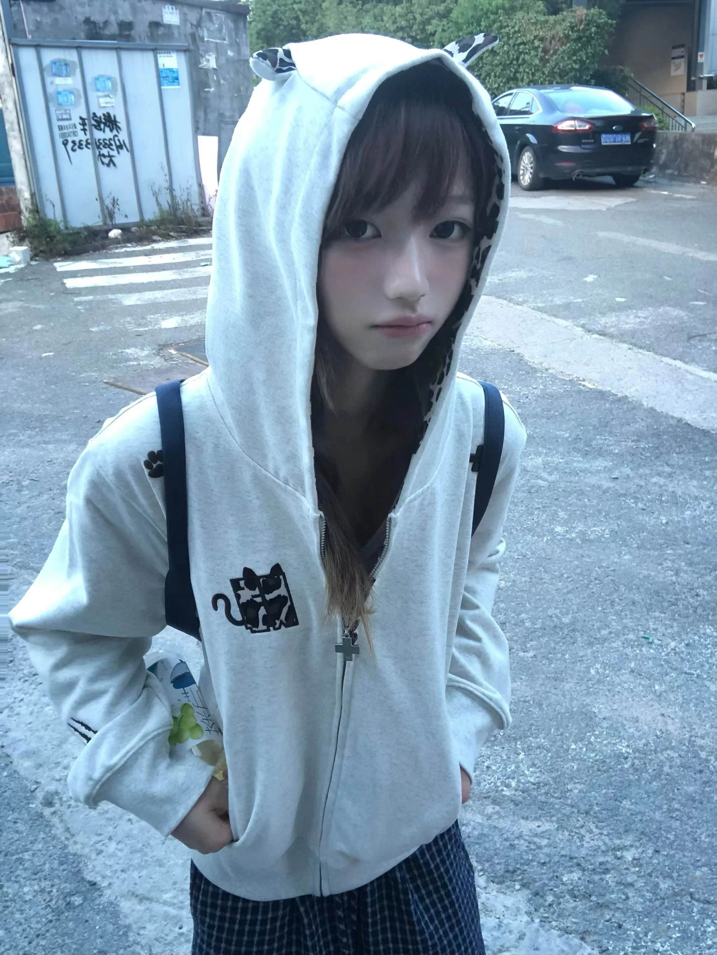 سترات مموهة مع قلنسوة للنساء 2000s معاطف كلاسيكية أمريكية بلوزات من الفرو الصناعي ملابس خروج غير رسمية فضفاضة أنيقة #5