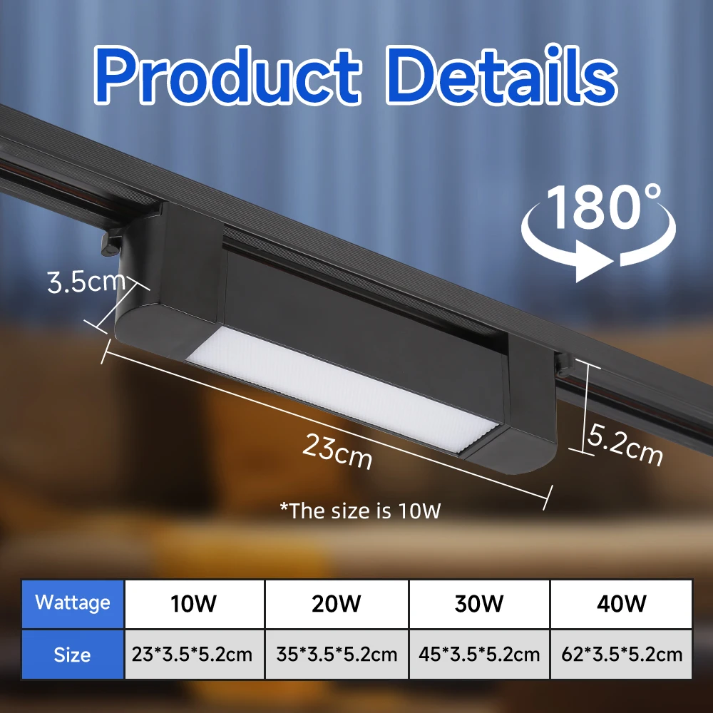 LED Track light Tricolored Rail light Floodlight Linear light ceiling light Track Indoor lightings for Home Decor Clothing Store