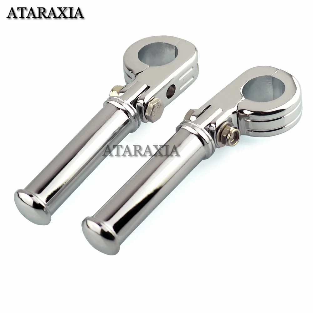 Motorcycle Pegs 32MM Crash Bar O-Ring Clamps Mount Footrests Highway Footpegs Folded