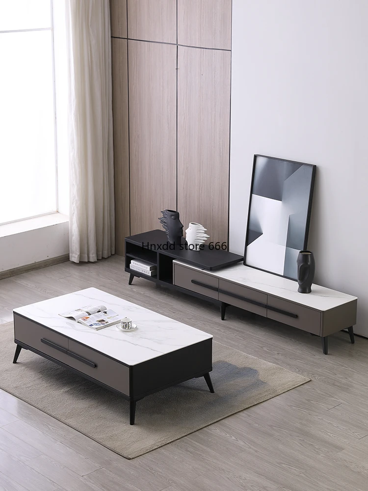 Coffee table TV cabinet combination, Italian light luxury Nordic designer 1.3 meters baked