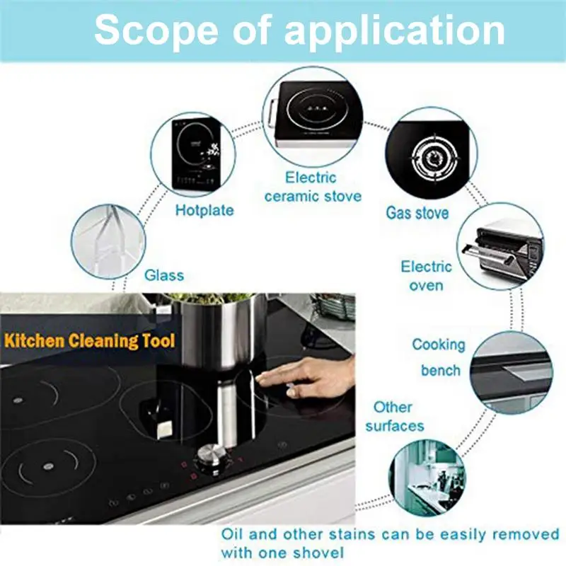 Glass & Ceramic Hob Scraper Oven Cooker Hob Cleaner Cleaning Scraper With 10 Replacement Blades For Removing Wallpaper Sticker