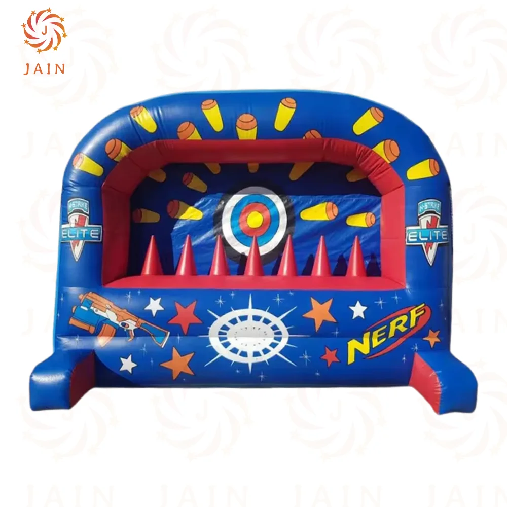 Inflatable Interactive เกมลูกดอกเกมระยะการยิงพองเกม Inflatable Nerf Shooting Range สําหรับ Carnival กลางแจ้ง