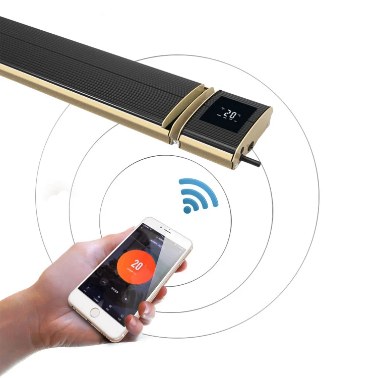 Easy Home Long Wave Electric Infra Radiator Room Heater For Yoga Gym WIFI Control LCD Display Quick Patio Heating