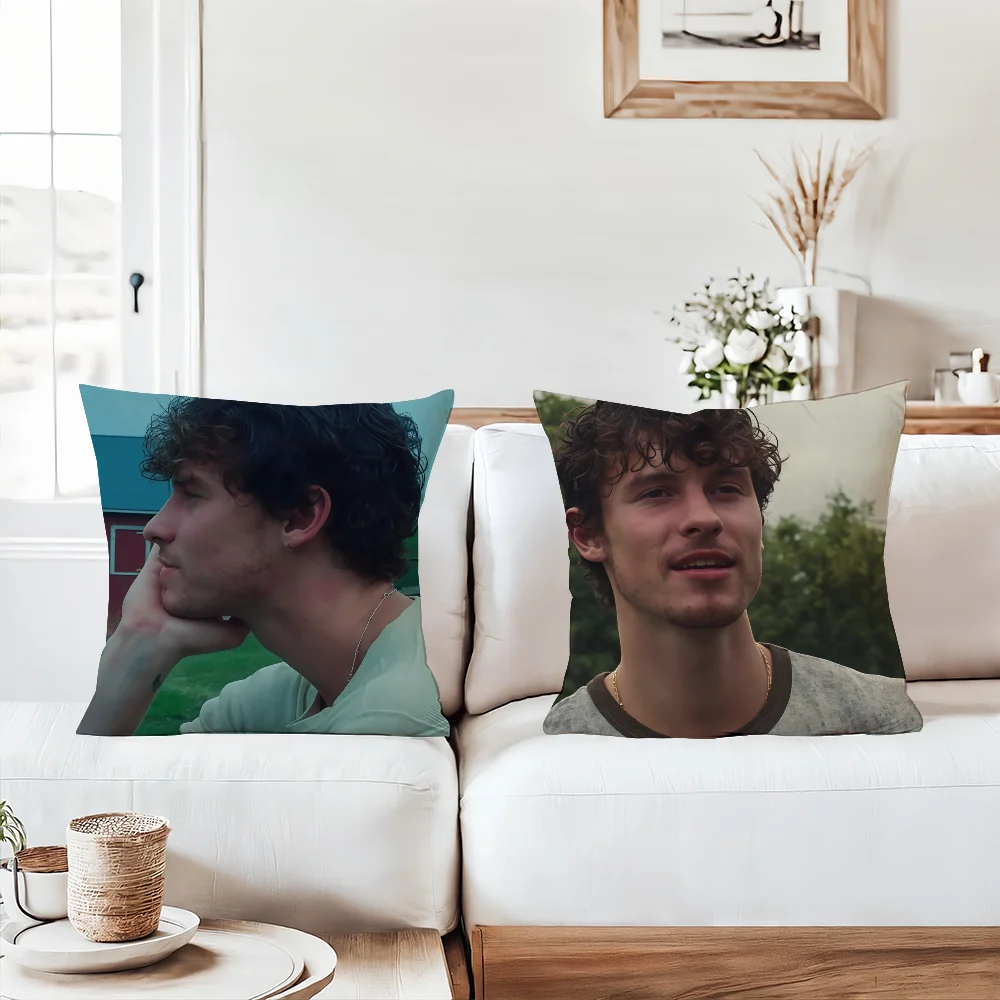 

Canadian singer S-Shawn M-Mendes Pillow Case Office Cushions Suitable For Sofa Car Bedroom Decorative Cushion Cover
