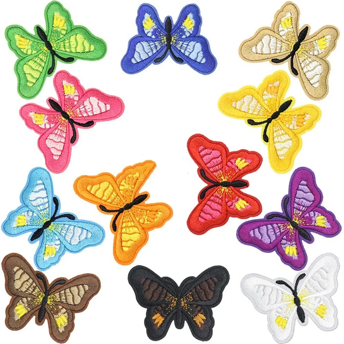 Exquisite 12-color Optional Embroidered Butterfly Patch Stickers for Clothes and Bags Decorative Accessories Patches