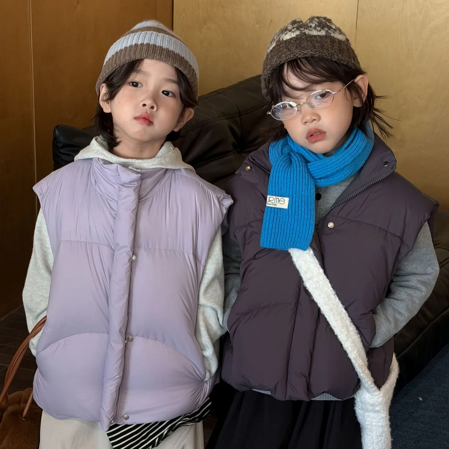 

Детская одежда, жилет для мальчиков, зимнее издание 2022, корейская версия, прозрачный цветной пуховый жилет, универсальный многослойный модный детский жилет