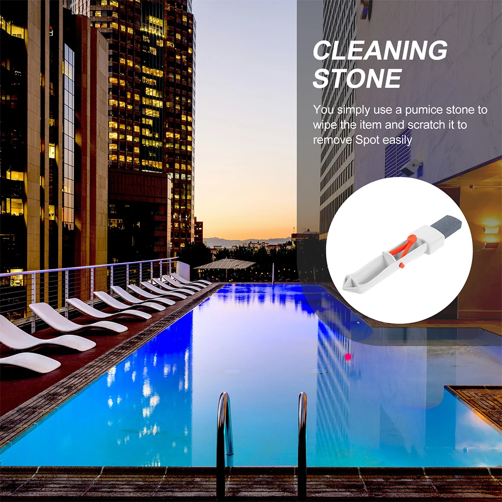 

2 Pcs Pool Cleaning Head Cleaner Handle Pumice Stone Pools for Swimming Set