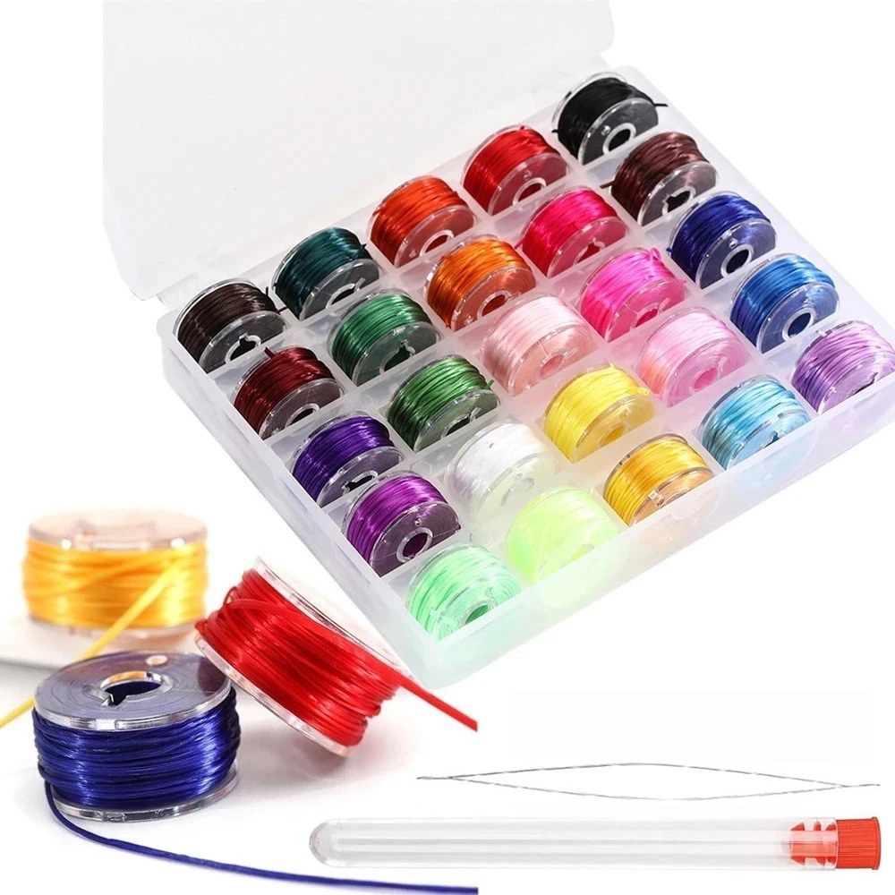 0.8mm 25 Colors Jewelry Thread Stretch Elastic Beads Cord Crystal String Line Thread for Jewelry Making Beading Bracelets DIY