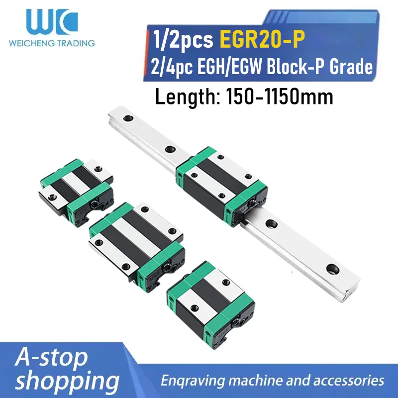 P-Grade Low-Assembly EGR20 Linear Guide Set EGH20 EGW20 CA CC SA SC Slider 150-1150mm CNC Engraving High Precision