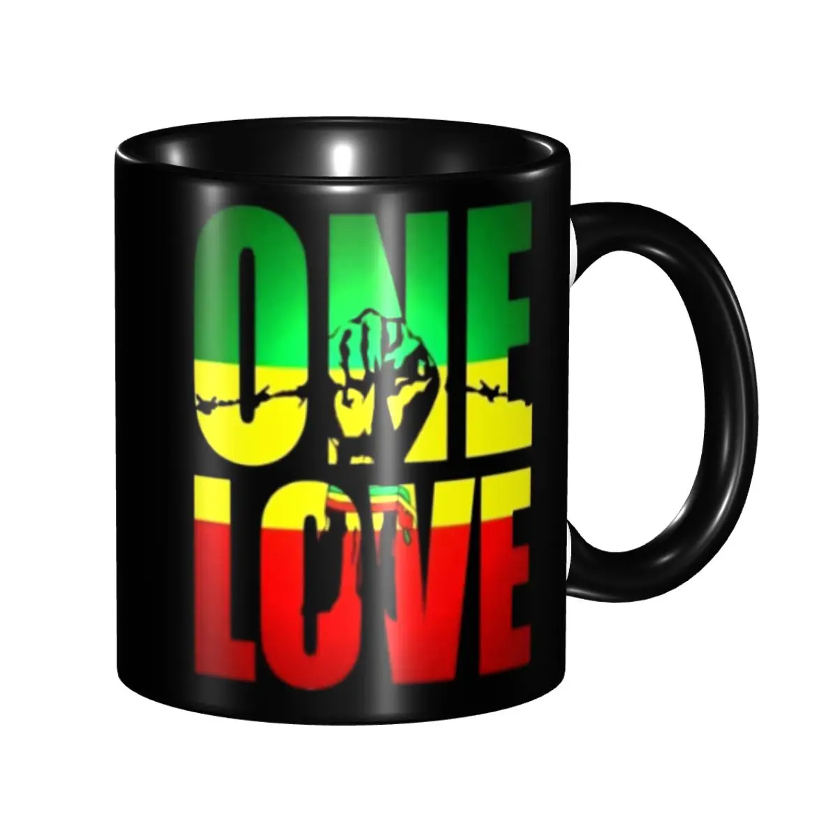DIY One Love Reggae Jamaica Flag Ceramic Mugs Customized Coffee Cups Creative Present
