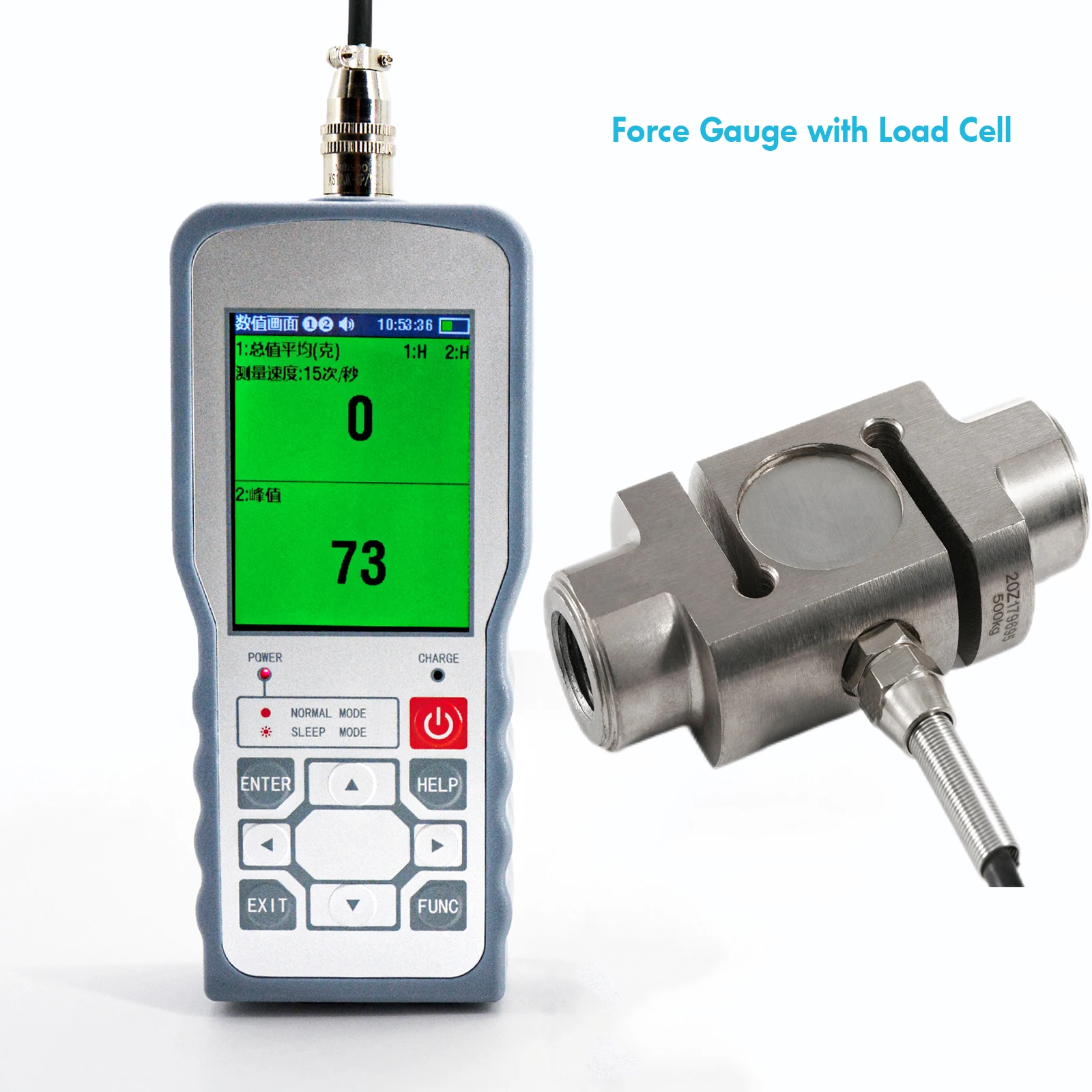 Digital Force Gauge with S LOAD CELL,Push Pull Gauge Dynamometer,Peak/Track Mode, ± 0.05%F.S Accuracy