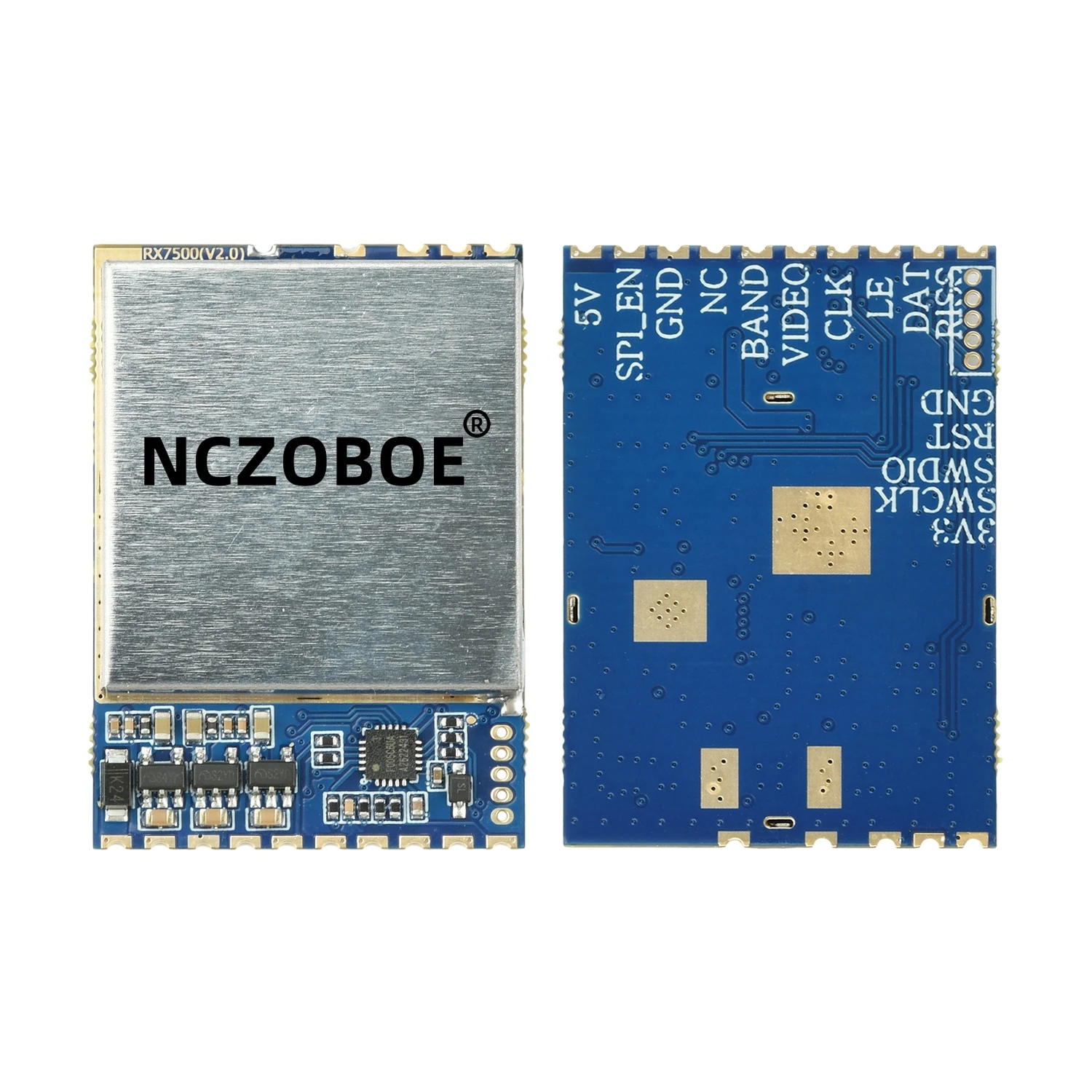 NCZOBOE Video Receiving Module With RSSI Output 6SPI Signal Level 3.3V For RC Model 7.2GHz VRX RX7500 6000-7500MHz Wireless