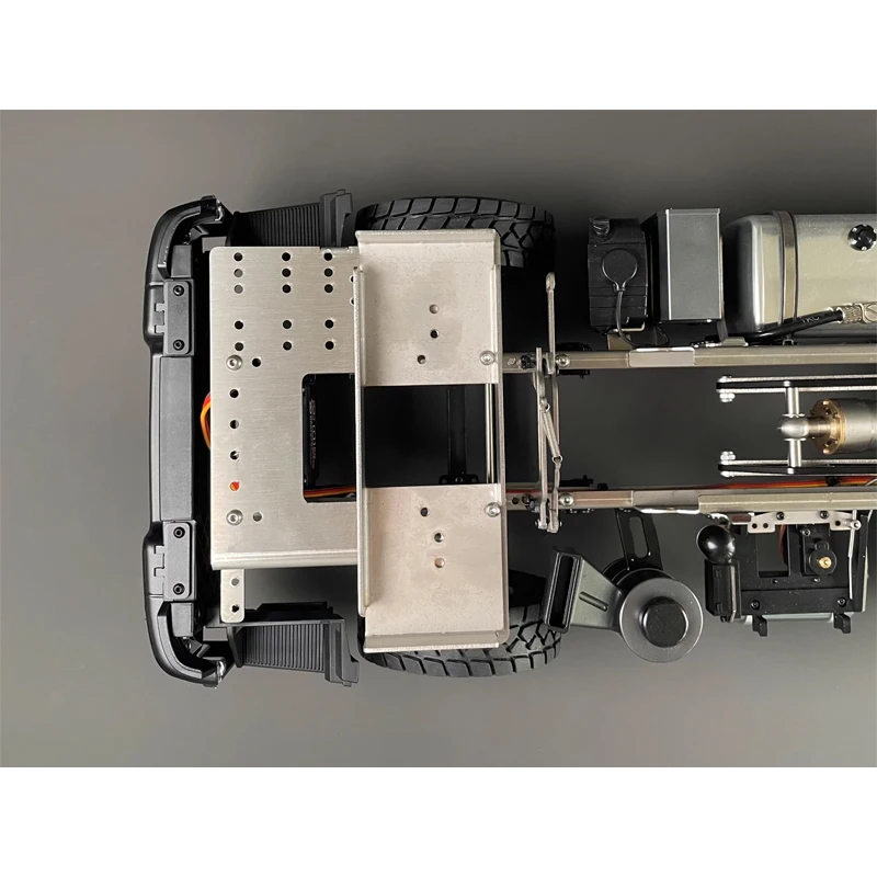 Custodia per batteria in metallo e acciaio inossidabile secondo piano per 1/14Tamiya RC camion rimorchio ribaltabile per Scania per Benz per MAN auto parti fai da te