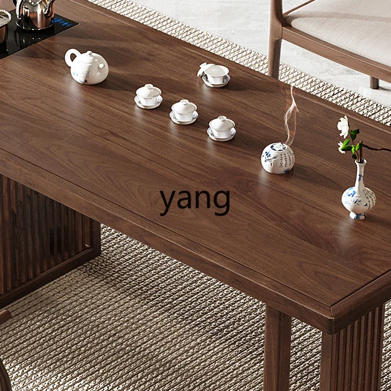 LMM Office Household Integrated Tea Table Solid Wood Kung Fu Dry and Wet Tea Table