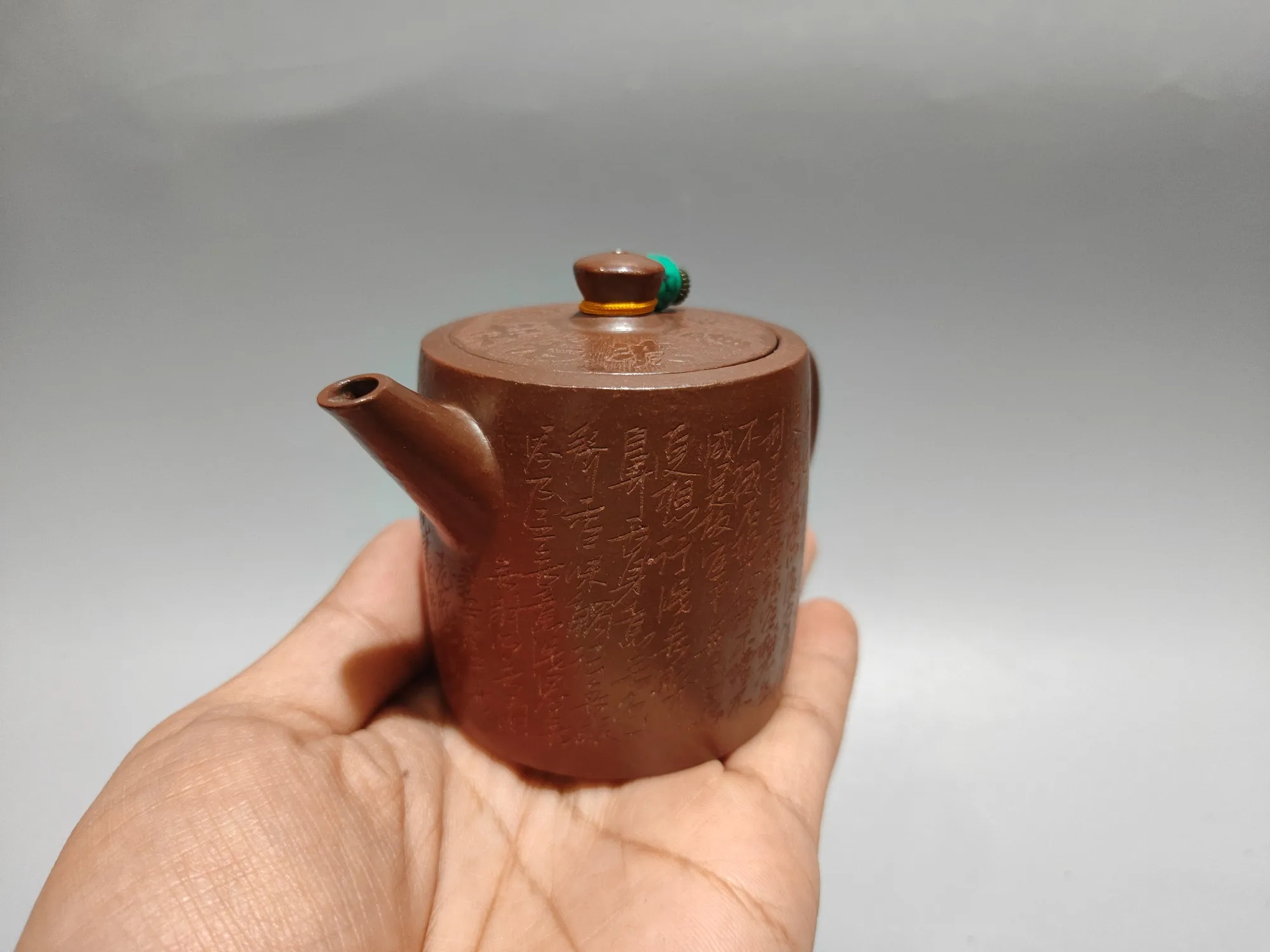 Chinese Yixing Purple Clay Teapot Diesel fired kiln transformation Mosaic Gem Cover Heart changing Scripture Pot E Teapot Flagon