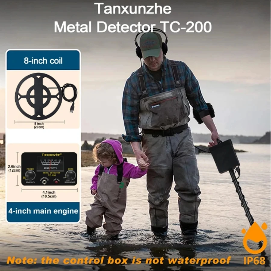 Tanxunzhe TC-200 Outdoors Metal Detector Underground Wire Iron Metal Gold Detector Adjustable Tracker for Treasure Search