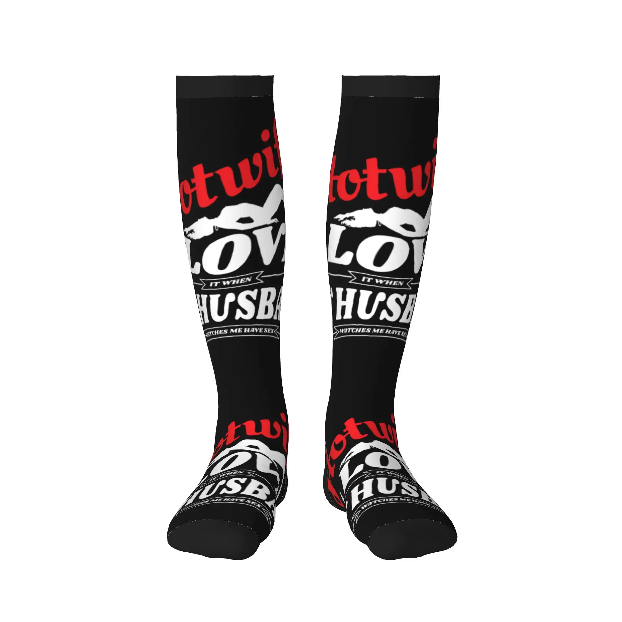 Hotwife I love My Husband Dress Socks Men's Women's Warm Funny Novelty  Sports Compression Socks