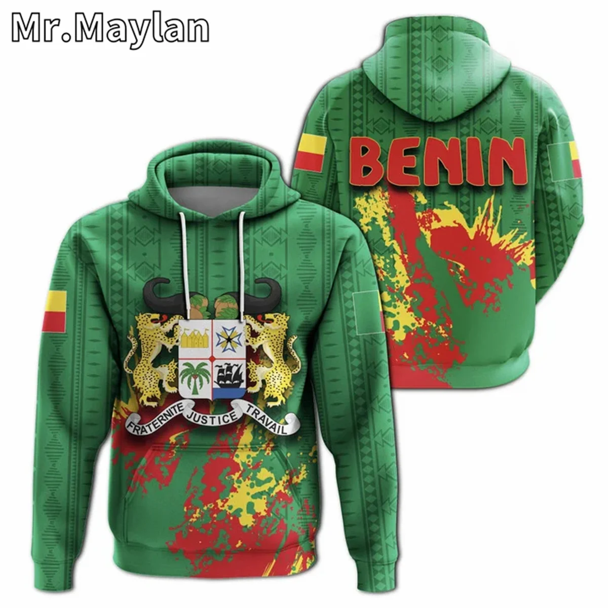 AFRICAN HOODIE BENIN COAT OF ARMS 3D Full Printed Unisex Hoodies Men/Women Streetwear Zip Pullover Casual Jacket Tracksuits Z-11